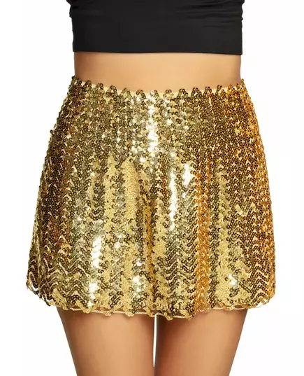 Women's gold sequin skirt