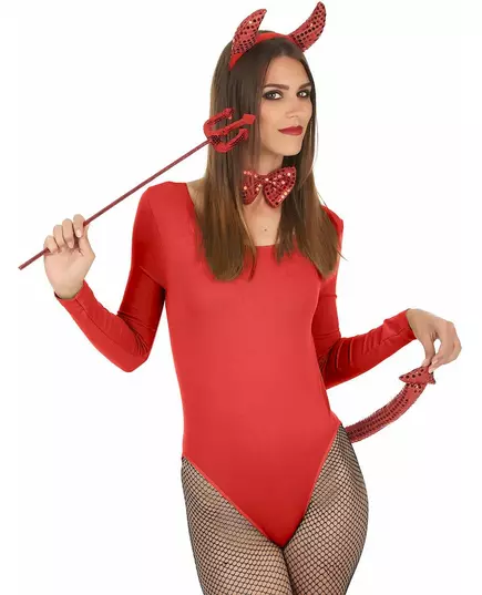 Adult red sequin devil kit