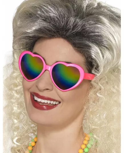 Heart-shaped glasses with multicolored lenses for women