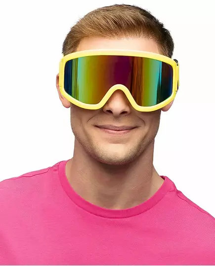 Adult fluorescent yellow ski goggles