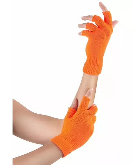 Adult fluorescent orange short mittens