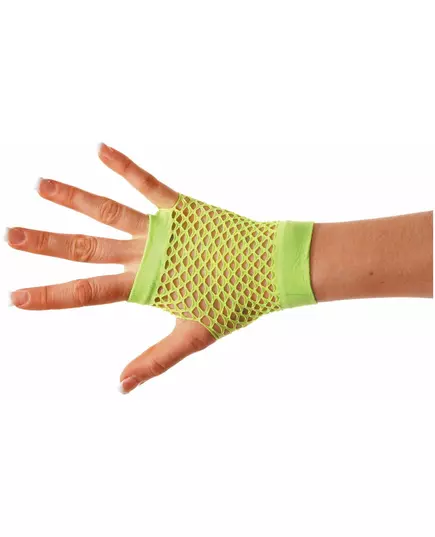 Adult green fishnet short mittens