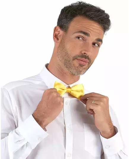Adult satin yellow bow tie