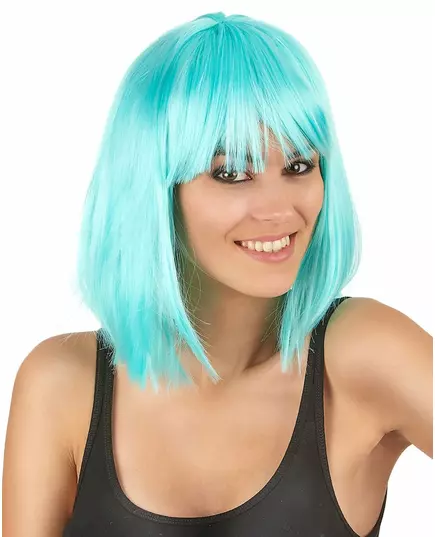 Women's sky blue mid-length bob wig