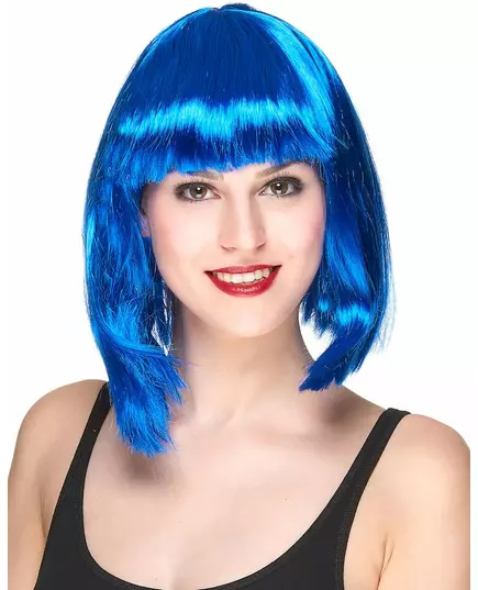 Women's blue mid-length bob wig