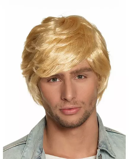 Kort retro blond herreparykk