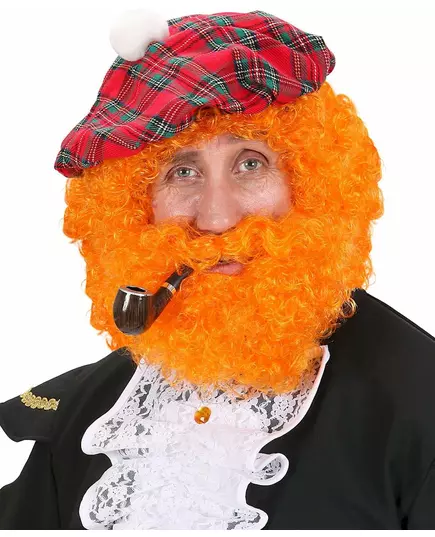 Oransje skotsk parykk for menn