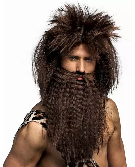 Brown caveman wig and beard