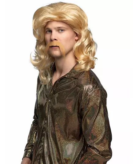 Blond parykk og bart for menn