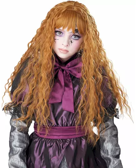 Long wavy red child's wig