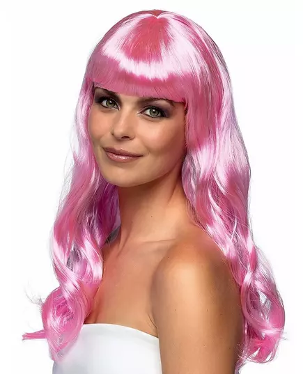 Long pale pink wig for women
