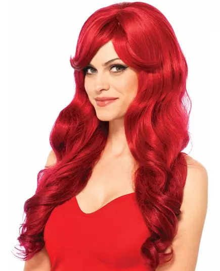 Luxury long red wig for women