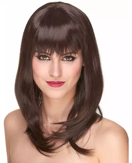 Luxury mid-length brown wig for women - 170g