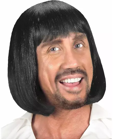 Black medieval wig for men