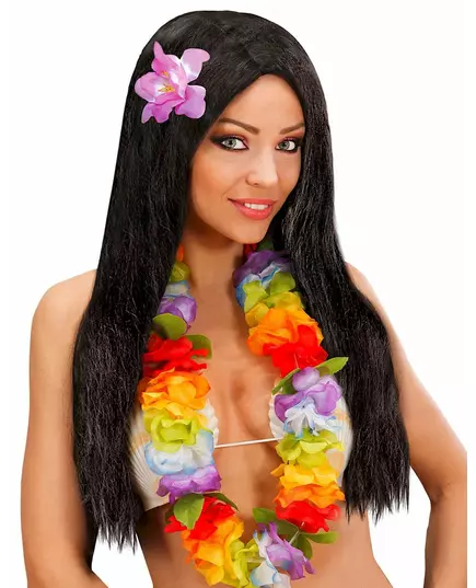 Black Hawaiian wig for women