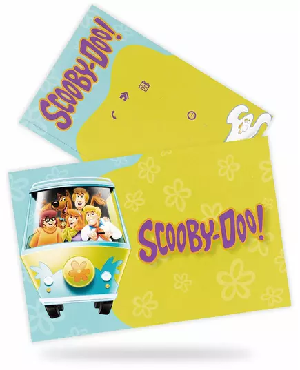 8 Scooby-Doo invitasjonskort med konvolutter 10x16cm