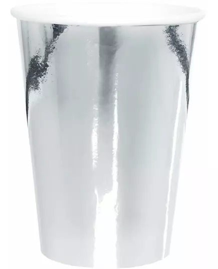 10 25 cl silver metallic cardboard cups