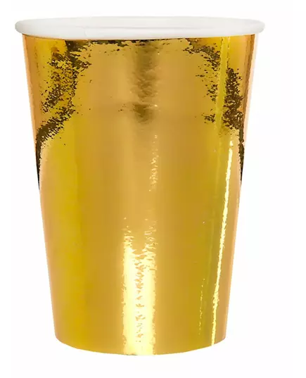 10 25 cl gold metallic cardboard cups