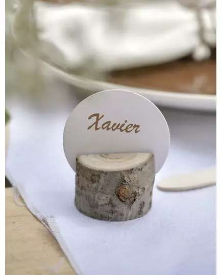 10 round white cardboard place cards 4.7 cm