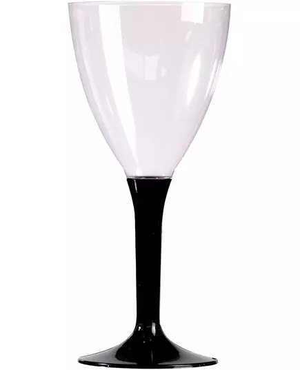 10 svarte plastvinglass