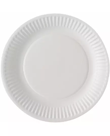 100 Small white cardboard plates 18 cm