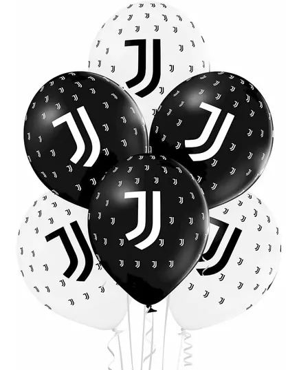12 Juventus svarte og hvite lateksballonger 30 cm