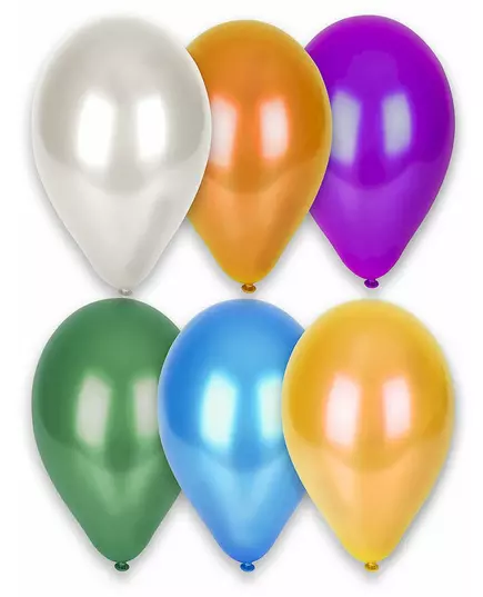 12 flerfargede metalliske ballonger 28 cm