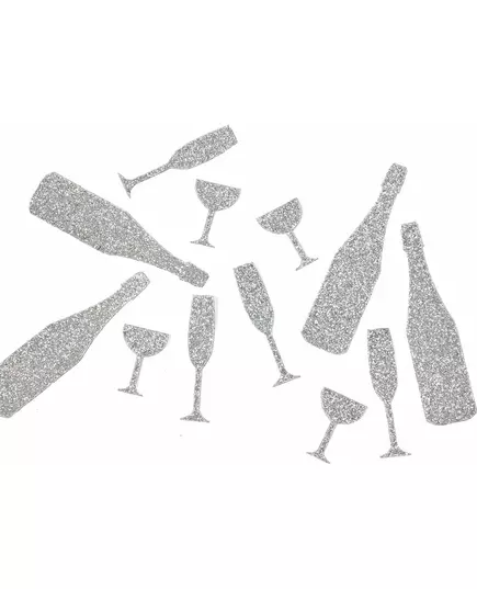 12 sølv champagne bordkonfetti 10g