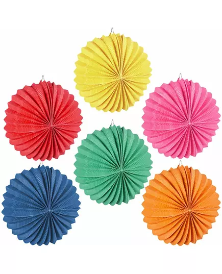 12 runde lykter i assorterte farger 22 cm