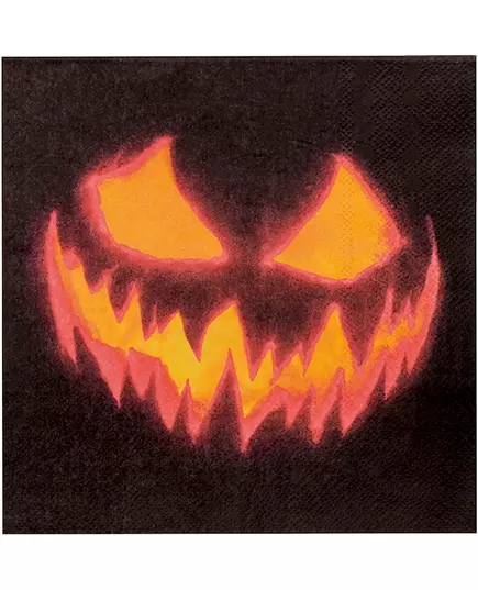 12 Spooky Pumpkin Paper Napkins 33 x 33 cm