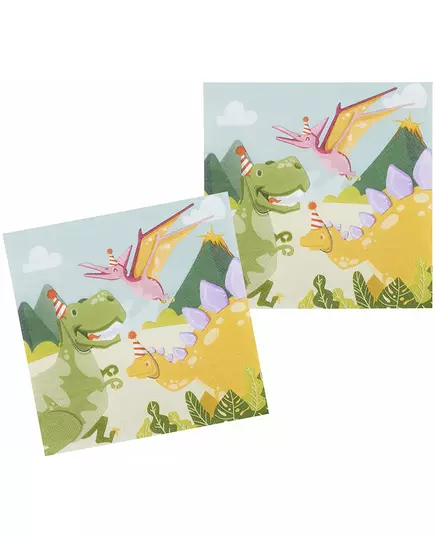 12 Dino Party Paper Napkins 33 x 33 cm