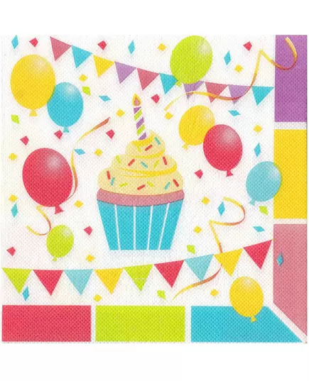 12 Birthday Balloons Tissue Paper Napkins 33 x 33 cm