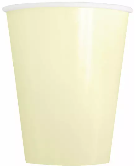 14 elfenbensfargede pappkopper 266 ml