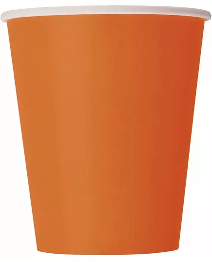 14 oransje pappkopper à 266 ml