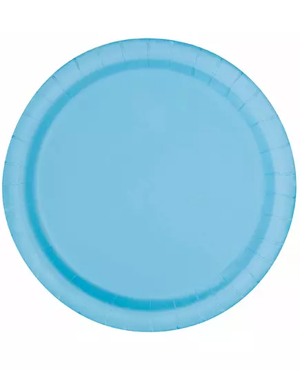 16 Pastel blue paper plates 22 cm