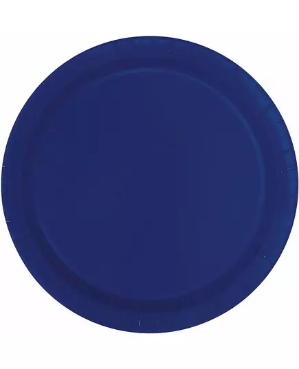 16 marineblå papirtallerkener 23 cm