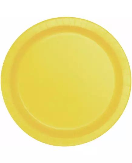 16 Light yellow cardboard plates 22 cm
