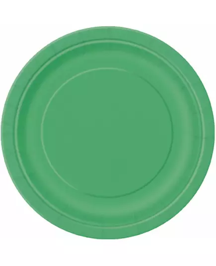 16 store smaragdgrønne papirtallerkener 22 cm
