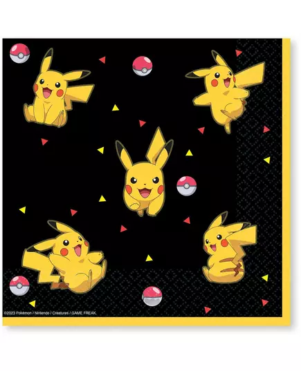 16 Pokémon Pikachu papirservietter 33 x 33 cm