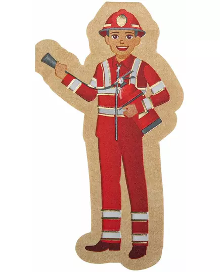 16 røde og gullfargede brannmannsservietter i kraftpapir, 32 x 17 cm