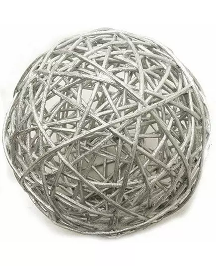 2 silver wicker balls 6 cm