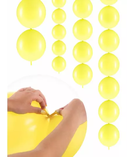 20 pastellgule oppblåsbare ballonger til sammenkobling 28 cm