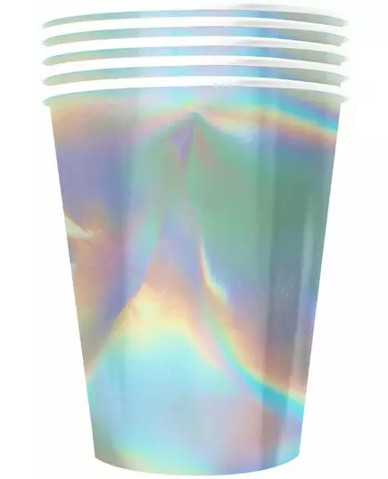 20 American recyclable cardboard cups rainbow iridescent 53 cl