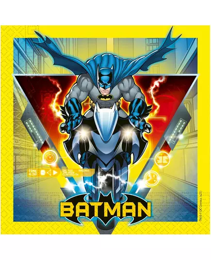 20 gule Batman-papirservietter 33 x 33 cm
