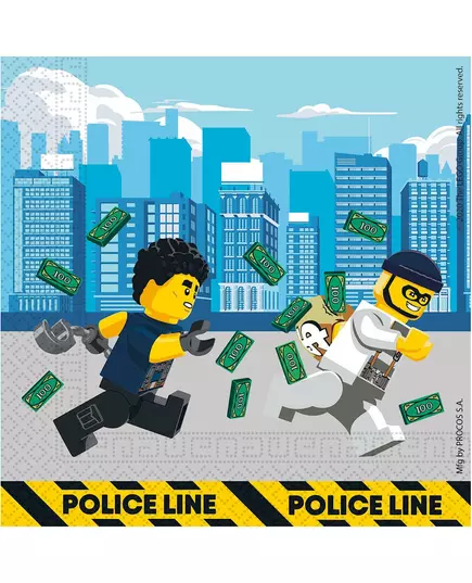 20 Lego City papirservietter 33 x 33 cm