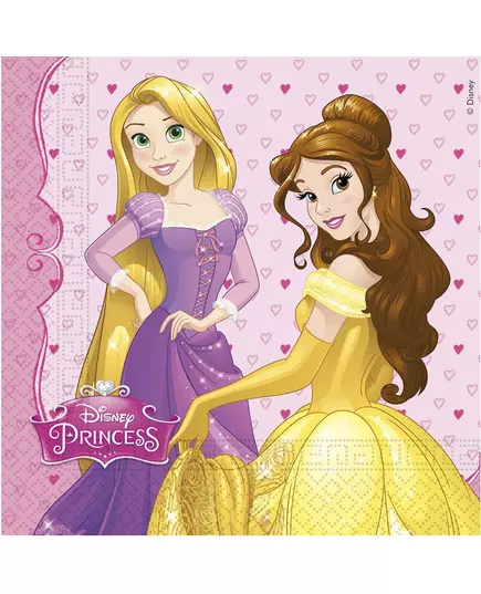 20 Disney Prinsesse Hjertepapirservietter 33 x 33 cm