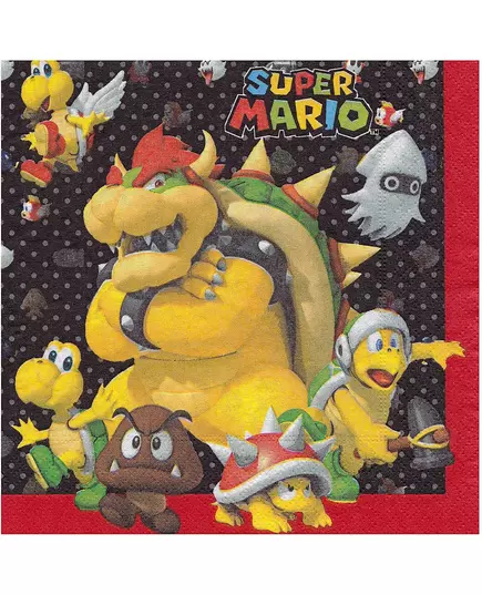 20 Super Mario papirservietter 33 x 33 cm