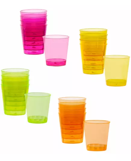 20 flerfargede plastshotglass
