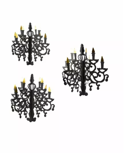 3 hengende lysestaker i papp, 35, 45 og 55 cm