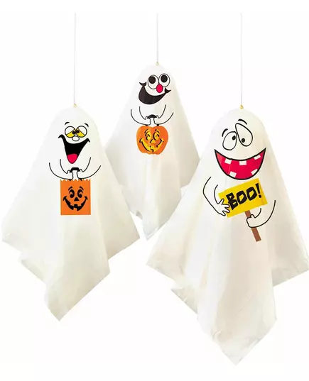 3 hengende Halloween-spøkelser
